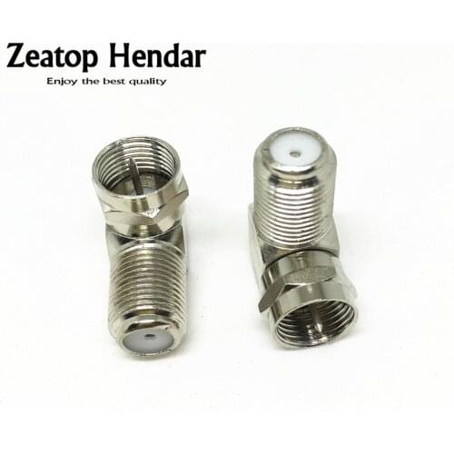 20Pcs Brass 90 Degree F-Type F Male to F Female Jack Right Angle Connector F M/F TV Coaxial Cable RG6 RG59 Adapter