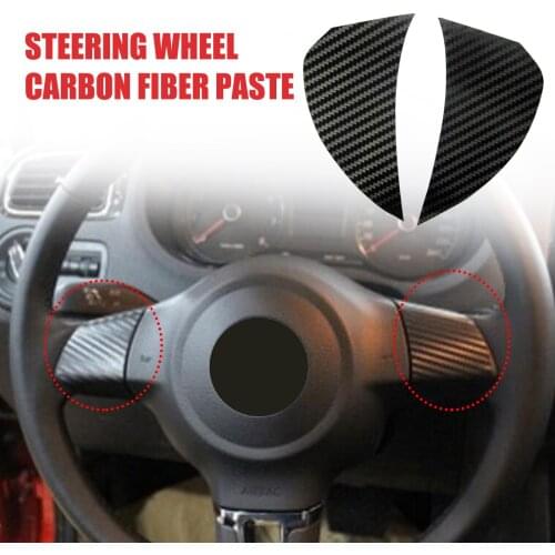 3D Sticker Carbon Fiber Steering Wheel Car Accessorie For Volkswagen VW GOLF 6 POLO JETTA MK5 MK6 Bora Touran Tiguan Car Styling