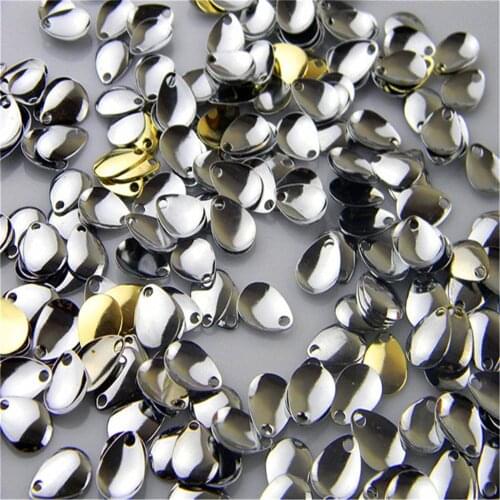 50pcs Fishing Flattie Attractor Spinner Blades Smooth Nickel Spoons Plaice Nice