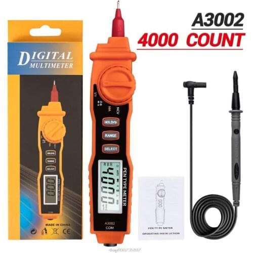 A3002 Digital Multimeter Pen Type 4000 Counts with Non Contact AC/DC Voltage Resistance Diode Continuity Tester Tool S29 20