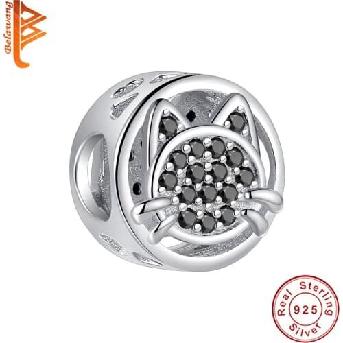 New Fashion Real 925 Sterling Silver My Best Freind Cat Bead For Jewelry Making Charm Fit Original Bracelet Birthday Gift