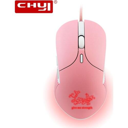 CHYI Wired Computer Mouse Pink RGB LED Light Game Mice 3200 DPI 6D Silent Optical Gaming Mouse Office Mice For PC Desktop Laptop