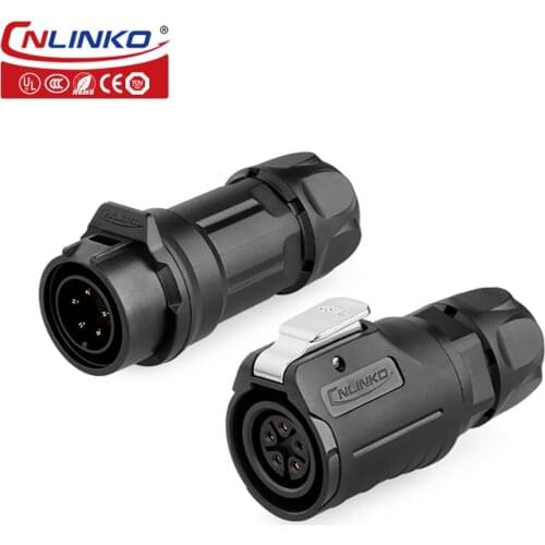 Cnlinko M16 5A PBT Plastic Electronic Aviation Connector 5 Pin Power To Signal For Digital Camera Multi Core AC DC Power Adapter