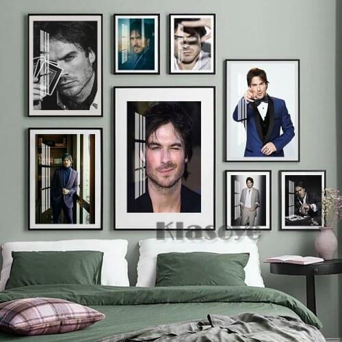 The Vampire Diaries Fictional Characters Damon Salvatore Poster Actor Ian Somerhalder Art Prints Star Canvas Painting Home Decor