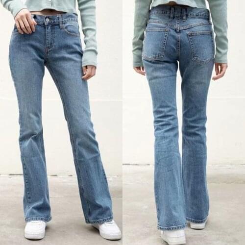 Vintage High Waist Loose Trousers Jeans Women Spring Fall Wide Leg Flare Denim Casual Blue Washed Boyfriend Long Pants Clothing