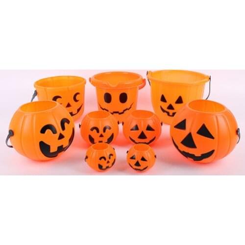 Halloween Pumpkin Candy Basket Bucket Child Trick Or Treat S/M/L Candy Bag Home Halloween Party Tree Light Decor Supplies