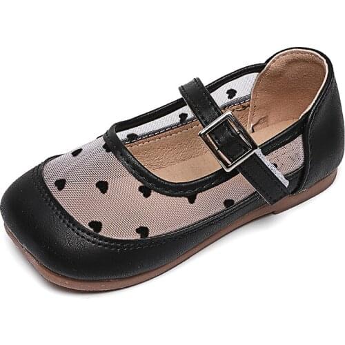 Toddlers Girls Shoes Kids Casual Leather Shoes for Children Medium Kids Kindergarten Shoes Sneakers Air Mesh with Heart Princess