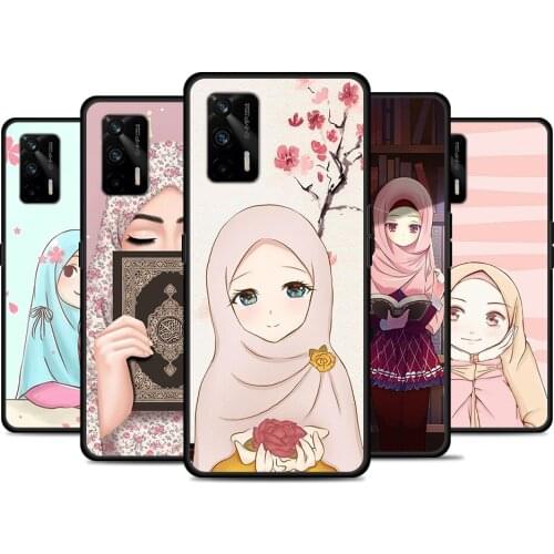 Cartoon Muslim Nun For Realme 8 GT Neo Flash Edition Explorer Master Q3 Pro Narzo30 C21 C20 C11 C20A C21Y Phone Case