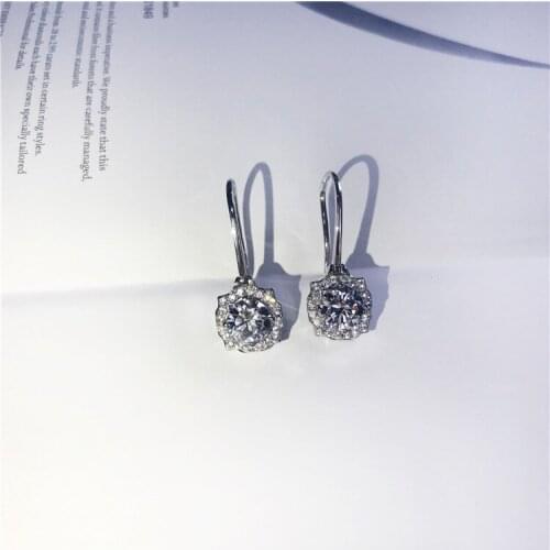 Natural 1 Carat Diamond Earring for Women S925 Sterliing Silver Bizuteria Anillos De Wedding Pure Silver 925 Jewelry Earrings