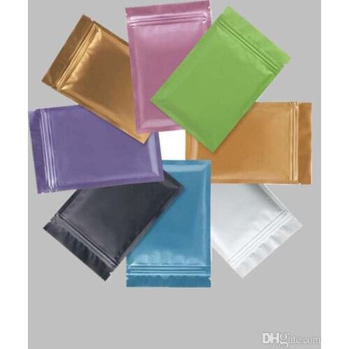 Plastic mylar bags Aluminum Foil Zipper Bag for Long Term food storage and collectibles protection 8 colors two side colored