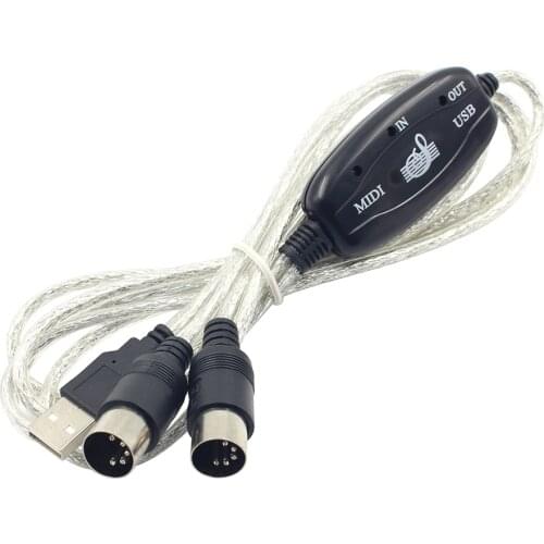 Pro USB IN-OUT MIDI Adapter Cable PC to Music Electronic Keyboard Converter