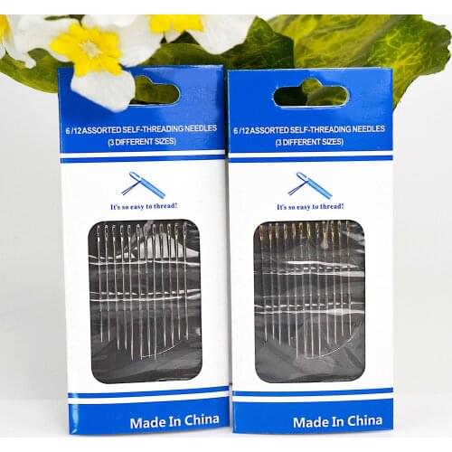 Self-threading Needles Set Side Opening Hand Sewing Home Household Tools B99