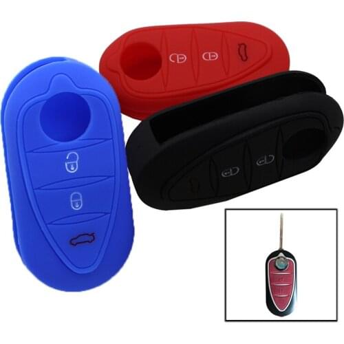 SHDLIFE Car Key Case Cover For Alfa Romeo Mito Myth 159 GTO Myth Giulietta Brera 4C GT 3 Buttons Silicone Protector