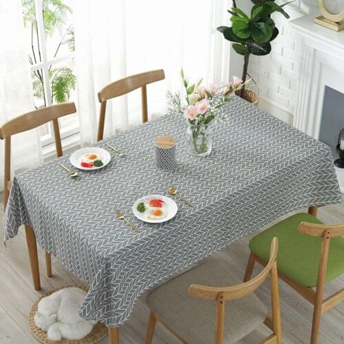 Modern Gray 150cm Table Cover Cotton Linen Tablecloths Nordic Style Yellow Chessboard Home Decorative Round Table Cloths
