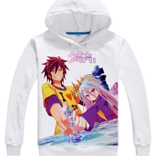 Anime no game no life hoodie shiro sora Jaket hoodie Sweatershirt Cosplay Manga no game no life jibril coat for men women