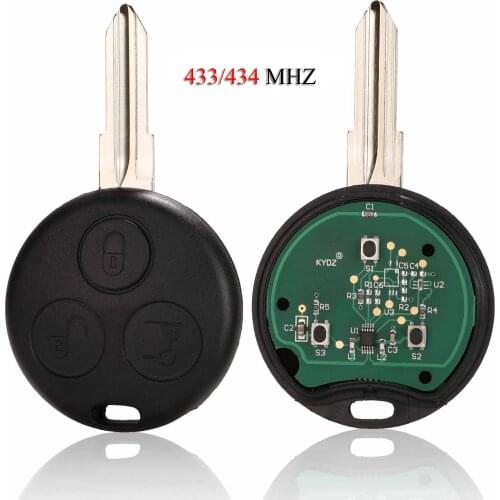 Kutery Remote Smart Car Key For Mercedes-Benz Smart Fortwo Forfour Roadster City Coupe Crossblade Cabrio 3Buttons 433Mhz