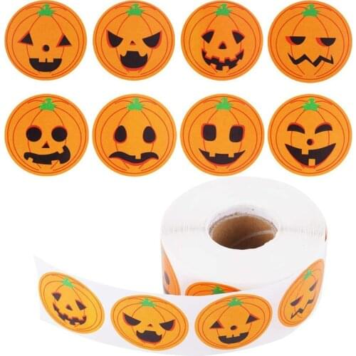 100-500pcs Happy Halloween Party Children Gift Toy Sealing Stickers 8 Pumpkin Pattern Carnival Holiday Decoration book Stickers