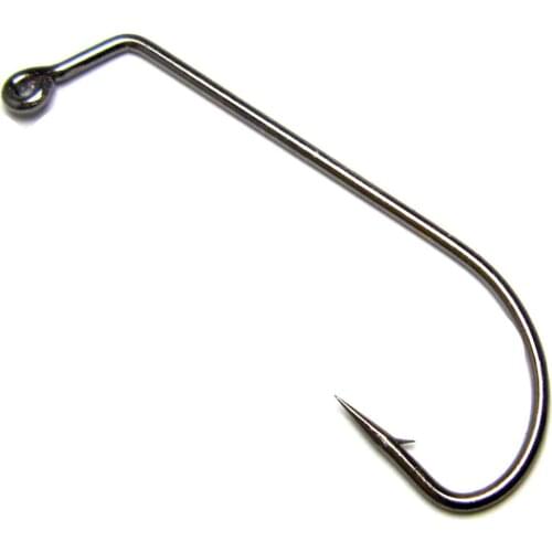 100pcs Fishing Jig Hooks 2#-6/0# High Carbon Steel Nickel Black 60 Degree Crank Jigging Barbed Sharp Fishhook with Eye Pesca