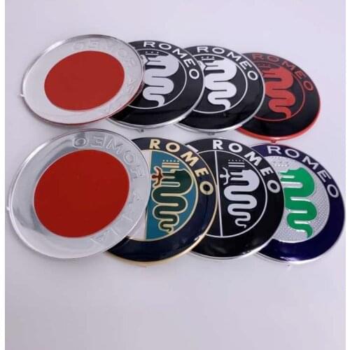 2pcs 74mm 7.4cm ALFA ROMEO Mito for 147 156 159 166 Giulietta Spider GT Car Front Rear emblem Trunk Badge sticker Decals styling