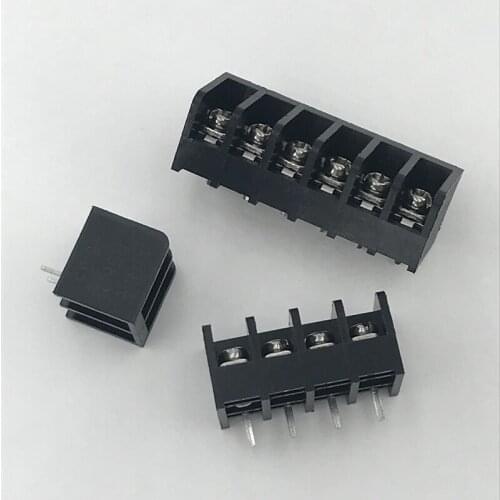 5pcs Fence TYPE PCB terminal 6.35mm terminal Switch power supply black terminal