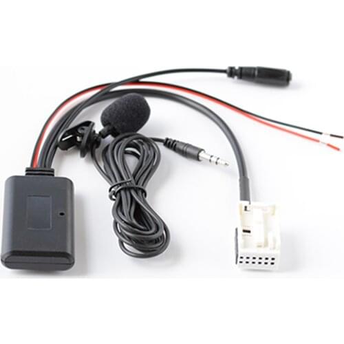 Bluetooth AUX Audio Adapter Wireless Phone Call Microphone Handsfree 12Pin Connector for Peugeot RD4 Radio
