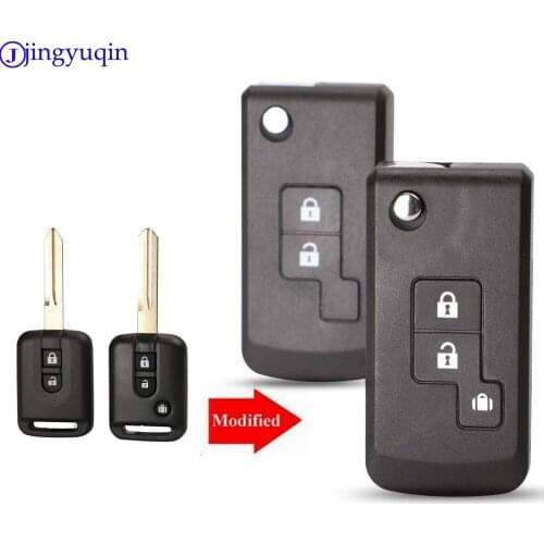 Jingyuqin 2/3 Buttons key Shell Case Fob Keyless Entry For Qashqai Nissan Micra Navara Almera Note