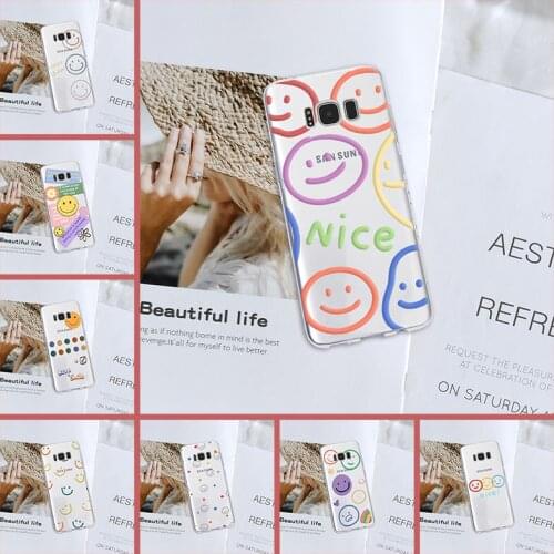 Phone Case For Samsung Galaxy Note 9 8 5 4 Soft Smile Face Cute Back Cover For Samsung S5 S6 S7 Edge S8 S9 Plus Case Silicone