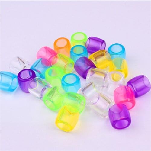 100/50/30/10PCS Plastic Colorful Transparent Hair Beads for Crochet Braiding Hair Extensions Dreadlock Braids Hair Cuffs