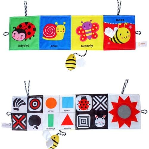Baby Toys Baby Crib Bumper Baby Cloth Book Baby Rattles Knowledge Around Multi-Touch Colorful Bed Bumper For Kids Toys