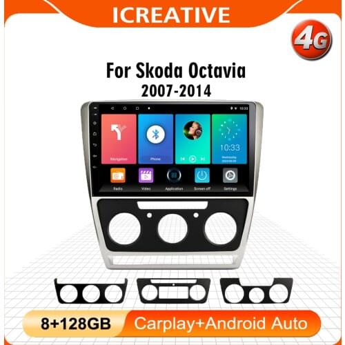 2 Din 10.1 inch android 8.1 for Skoda octavia 2007-2014 full touch car multimedia Wifi gps navigation system Car Radio