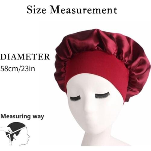Women Satin Bonnet Cap Wide-brimmed Sleeping Hat Night Sleep Cap Hair Care Bonnet Nightcap For Women Men Unisex Bonnet Cap