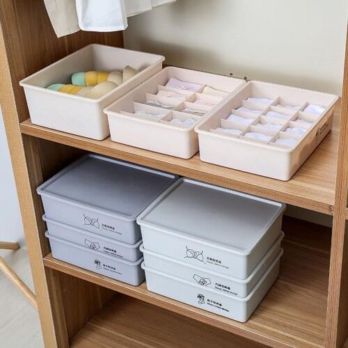 Home Underwear Bra Ties Scarfs Socks Organizer Storage Box Plastic PP Material Drawer Closet Organizers Boxes