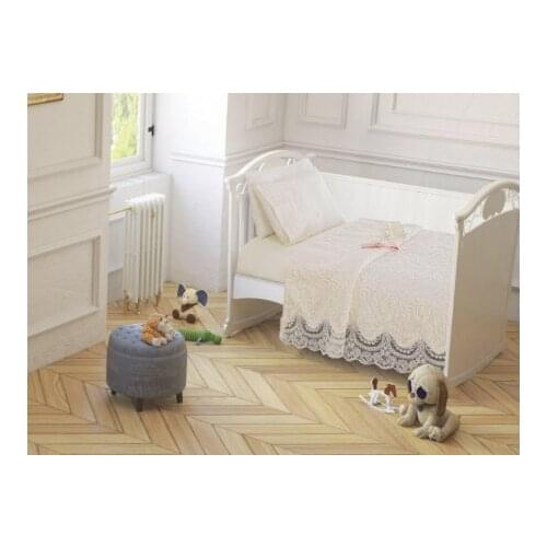 DowryWorld-French Laced Baby Blanket Set Cream
