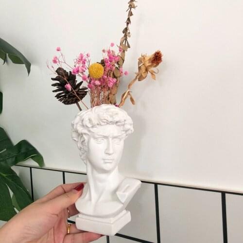 European Retro Art Imitation Plaster David Fleshy Potted Flower Pot Goddess Decoration Cafe Milk Tea Shop Home Decoration