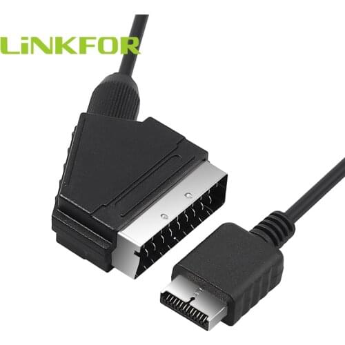 LiNKFOR Real RGB Scart Cable for PS3 PS2 PS1 1.8m Cable TV Console Lead Compatitable With PAL console, Not for NTSC