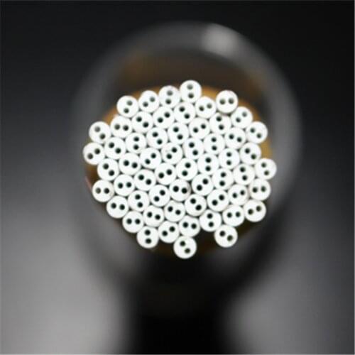 1pcs 250mm long 1mm-4mm OD 99.5 double hole ceramic tube thermocouple core protection duct corundum pipe 0.3mm-1.2mm ID