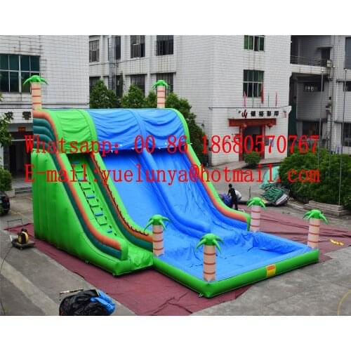 China Guangzhou) inflatable slides,Castle slides Jungle coconut tree Inflatable water slide BYSW-1437