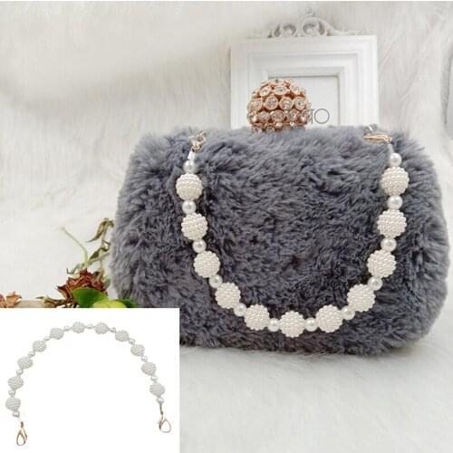 Pearl Beaded Short Bag Straps 30cm Short Shoulder Belt Purse Handle DIY Handbag Straps Bag Accessories Lanyard Pearl Chain