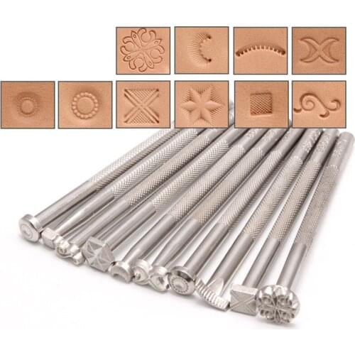 Leather Work Tools Saddle Making Stamps Set Special Shape Punch Set Carving Stamping Leather Working Craft Handmade Art Tools