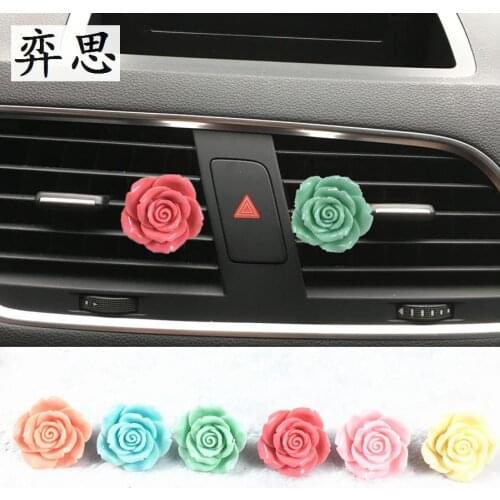 Beautiful colored roses Decorative perfume clip for automobile air conditioner Rose styling perfume Ladies car Air Freshener