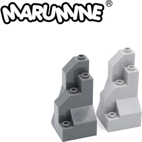 Marumine Rock 3 x 3 x 6 Corner Mountain 48 mm High Prefabricated House City Construction Materials Plastic Bricks For Modeling
