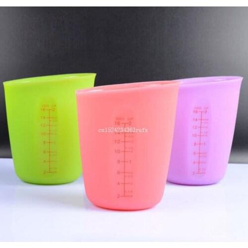 50pcs 250ml 500ml Measuring Cups Heat Resistant Kitchen Tools Soft Silicone Measuring Tools For Baking Coffee Tea