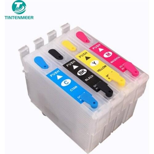 TINTENMEER refillable empty cartridge T128 128 with auto reset chip T1281 T1282 T1283 T1284 for epson printer