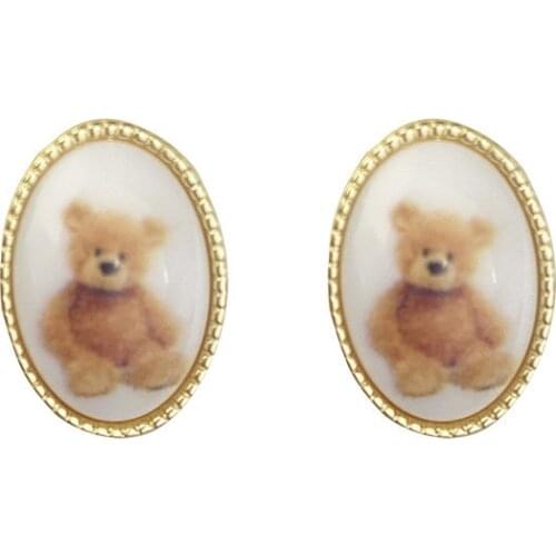 20 pair / lot fashion jewelry accessories plastic resin cute bear earrings
