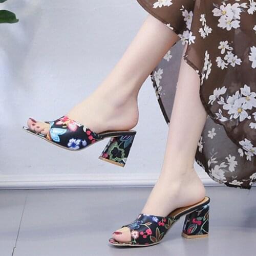 New Plus Size Summer Women Slippers Womans Sandals Ladies Slides Female Pumps 2021 Sexy Womens High Heels Outdoor Casual Heels