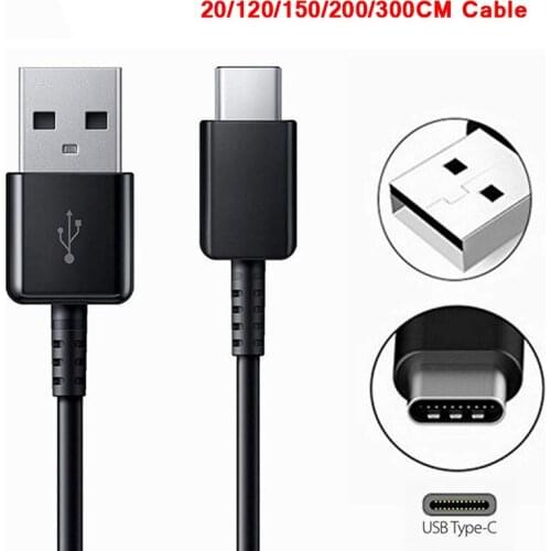 Original Samsung USB Type C Cable 0.2/1.2/1.5/2/3M Data Sync Line For Galaxy S10 S9 S8 Plus A50 A80 A90 A52 A72 M31 Charger Wire