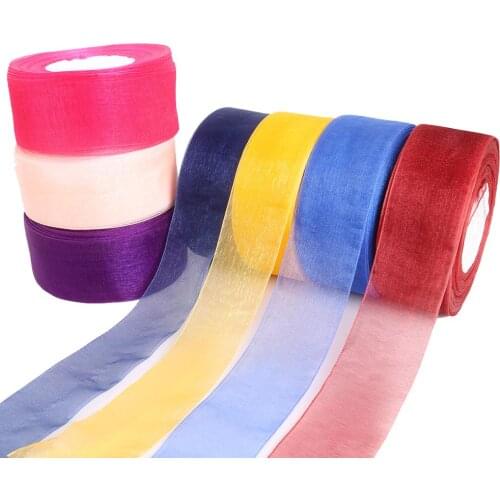 New Style 50 Yards Width 38mm organza ribbons Wedding Decorative Ribbons Tapes DIY Bow Party Gift Packaging Sewing Accessories