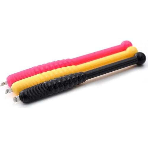 Disposable Pen Eyebrow Tattoo Manual Pen Supplies Permanent Makeup 9/12/18 U Shape Needles Blades Disposable Sterile