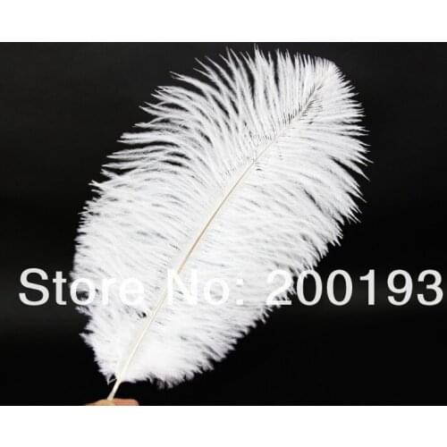 CHINAZP Feather WHITE Feather Bulk Sale 10-12 INCH TOP Quality White Ostrich Feather Plume DIY Crafts Wedding Decoration