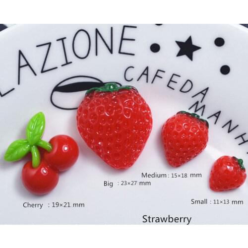 6/8/10pcs Slime Charms Strawberry Resin Flatback Plasticine Slime Accessories Beads Making Supplies for DIY Scrapbooking Crafts
